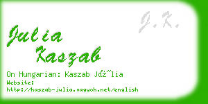 julia kaszab business card